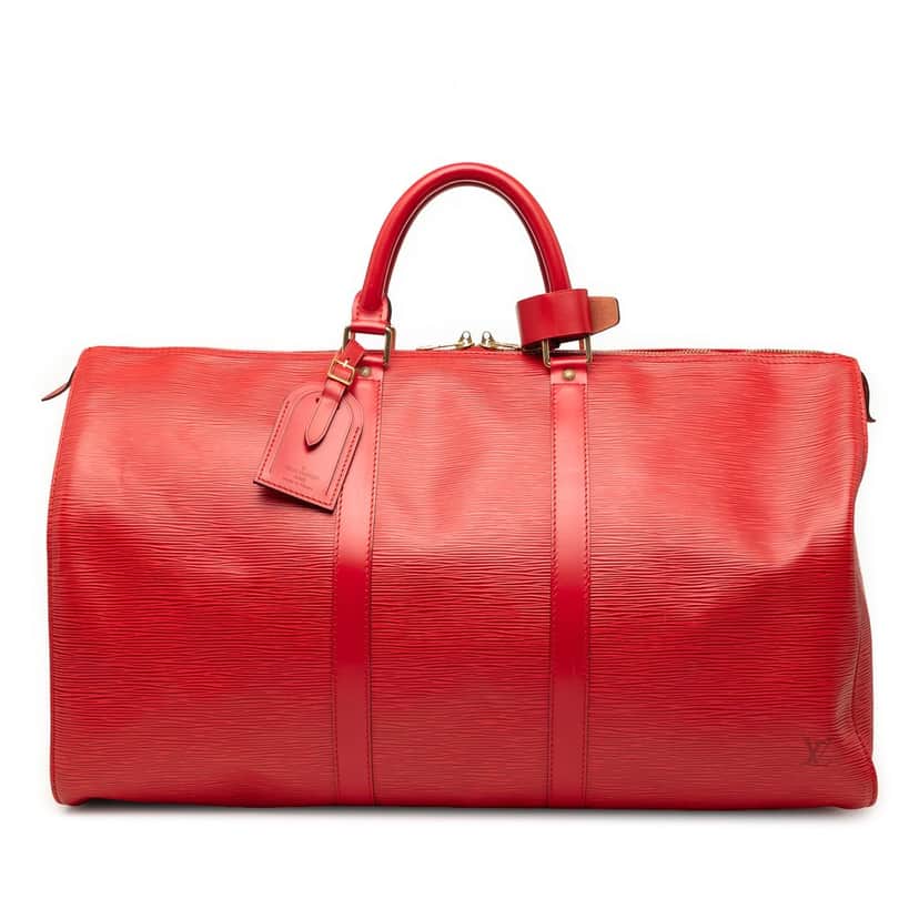 Louis Vuitton Epi Keepall 50 Red Leather Very good condition - Front View