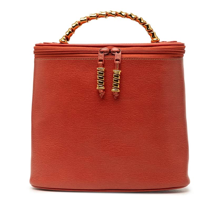Loewe Leather Velasquez Twist Vanity Bag Orange Leather Very good condition - Front View