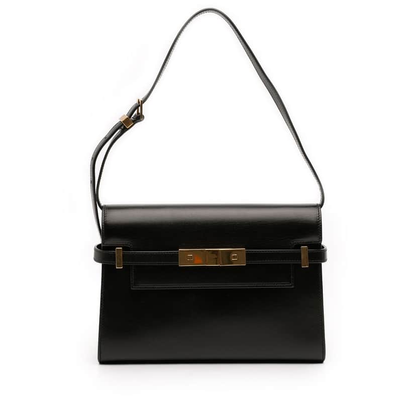 Saint Laurent Small Leather Manhattan Shoulder Bag Black Leather Very good condition - Front View