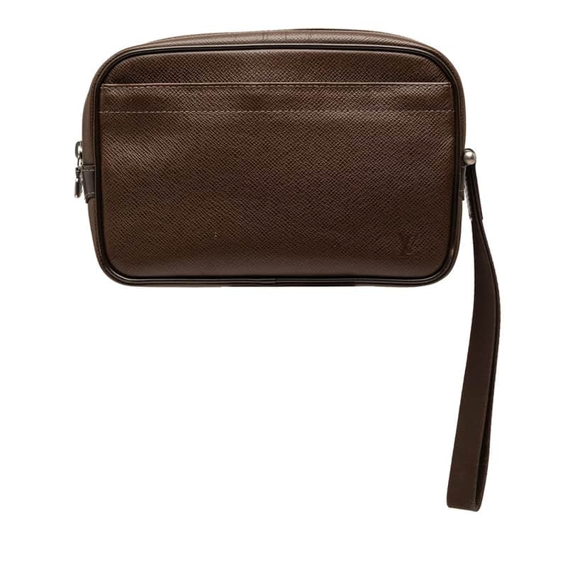 Louis Vuitton Taiga Pochette Kaluga Brown Leather Very good condition - Front View