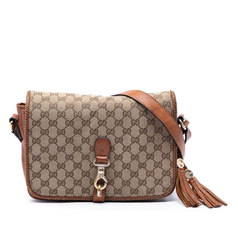 Gucci GG Canvas Marrakech Crossbody Beige Very good condition - Front View
