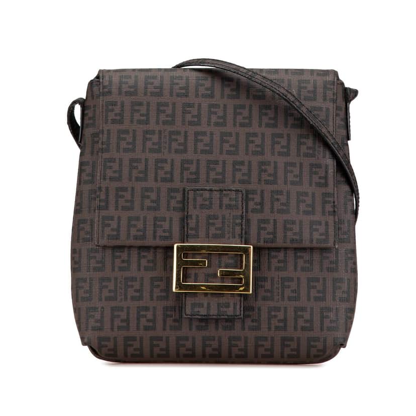 Fendi Zucchino Spalmati Crossbody Brown Very good condition - Front View