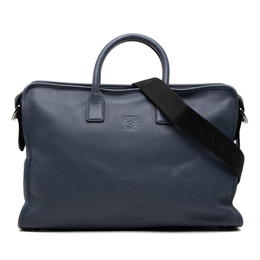 Loewe Leather Amazona Business Bag Blue Leather Very good condition - Front View