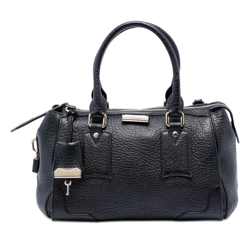 Burberry Small Heritage Grain Leather Gladstone Satchel Black Leather Very good condition - Front View