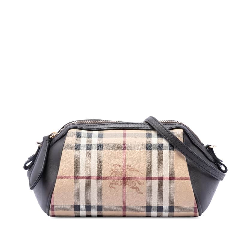 Burberry Mini Haymarket Check Coated Canvas Blaze Crossbody Beige Very good condition - Front View