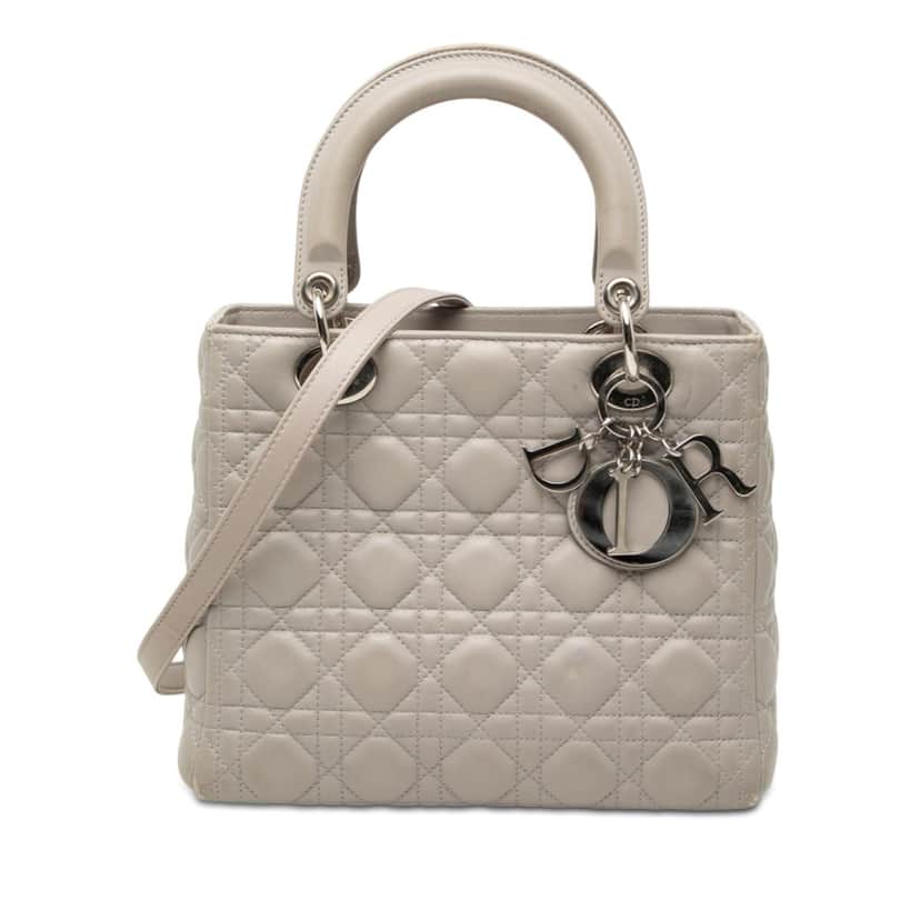 Dior Medium Lambskin Cannage Lady Dior Other Leather Very good condition - Front View