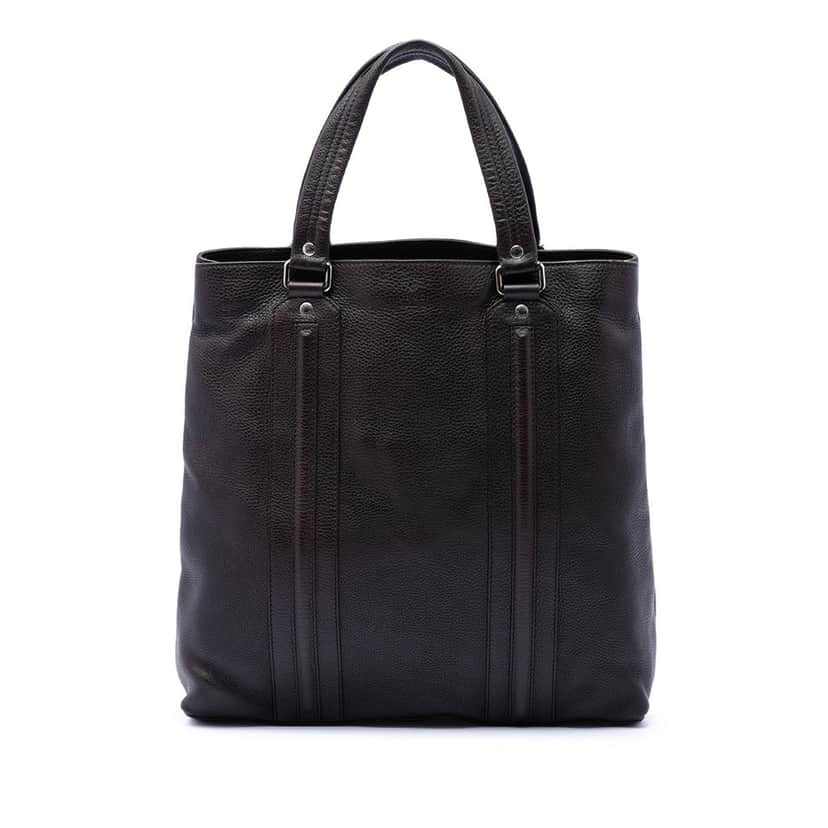 Gucci Grained Calfskin Tote Brown Leather Very good condition - Front View