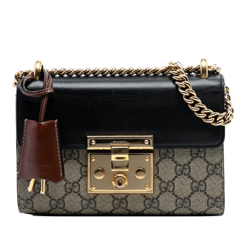 Gucci Small GG Supreme Padlock Crossbody Beige Very good condition - Front View