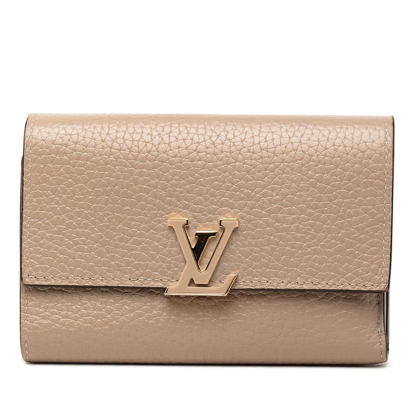 Louis Vuitton Taurillon Capucines Compact Wallet Beige Leather Very good condition - Front View