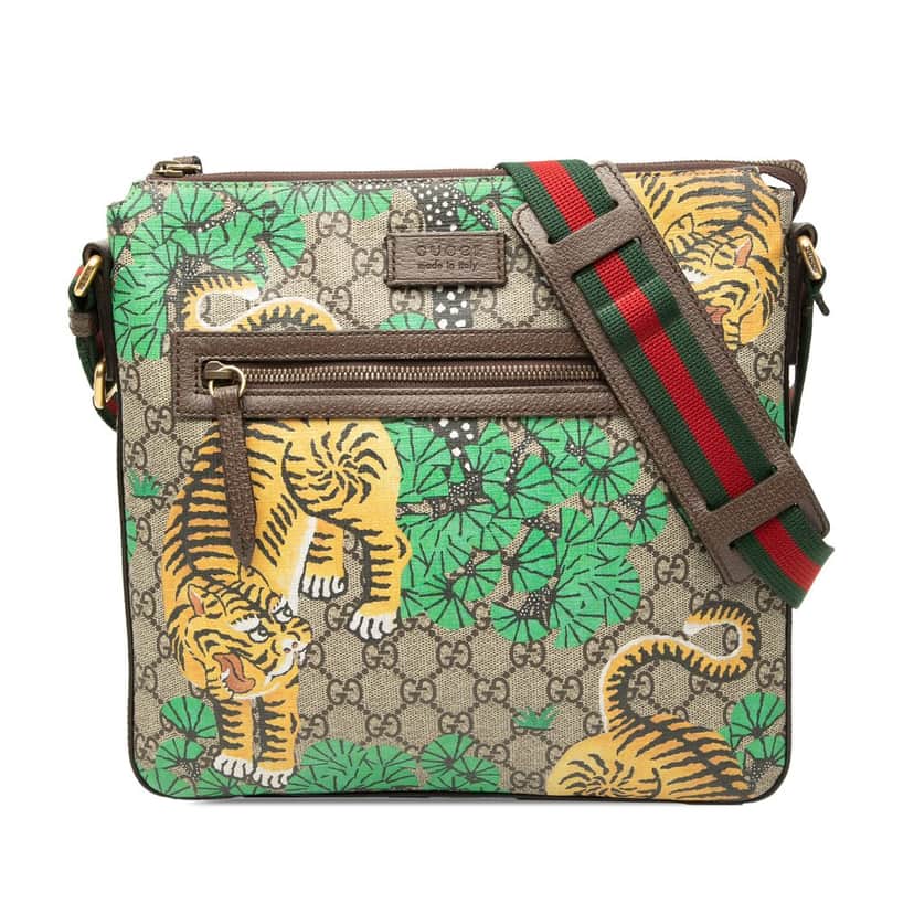 Gucci GG Supreme Web Bengal Crossbody Beige Very good condition - Front View