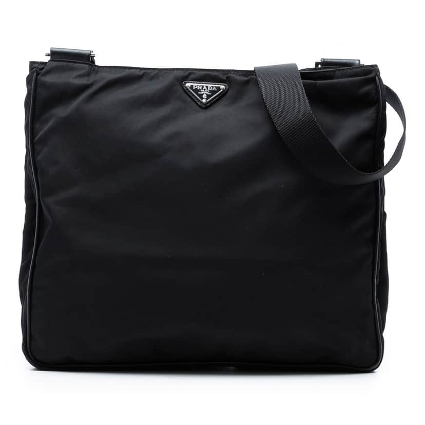 Prada Tessuto Zip Top Crossbody Black Very good condition - Front View