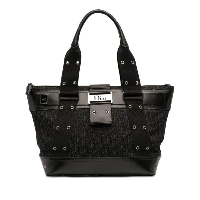 Dior Diorissimo Trotter Canvas Street Chic Columbus Tote Black Good condition - Front View