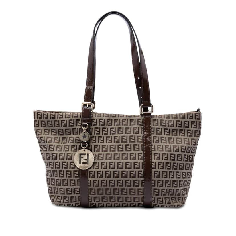 Fendi Zucchino Canvas Superstar Tote Beige Very good condition - Front View