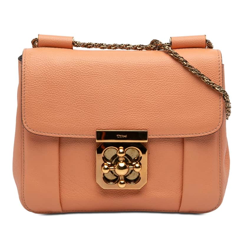 Chloé Small Leather Elsie Crossbody Orange Leather Very good condition - Front View