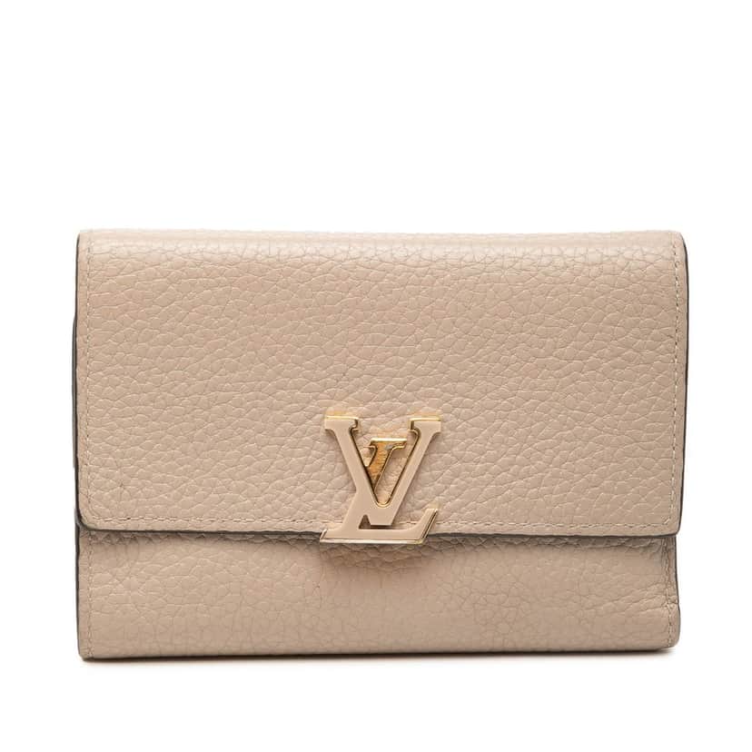 Louis Vuitton Taurillon Capucines Compact Wallet Beige Leather Very good condition - Front View