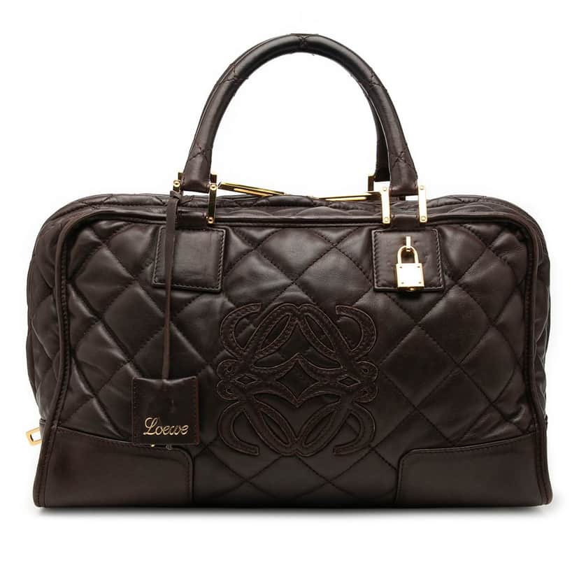 Loewe Quilted Leather Amazona 36 Brown Leather Very good condition - Front View