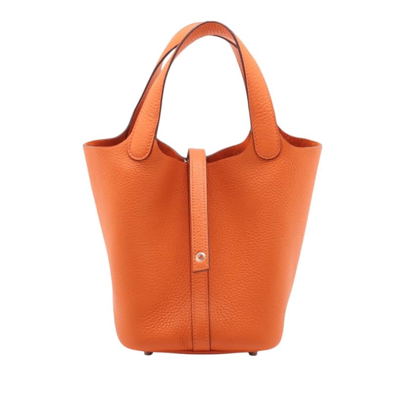 Hermès Clemence Picotin Lock 18 Orange Leather Very good condition - Front View
