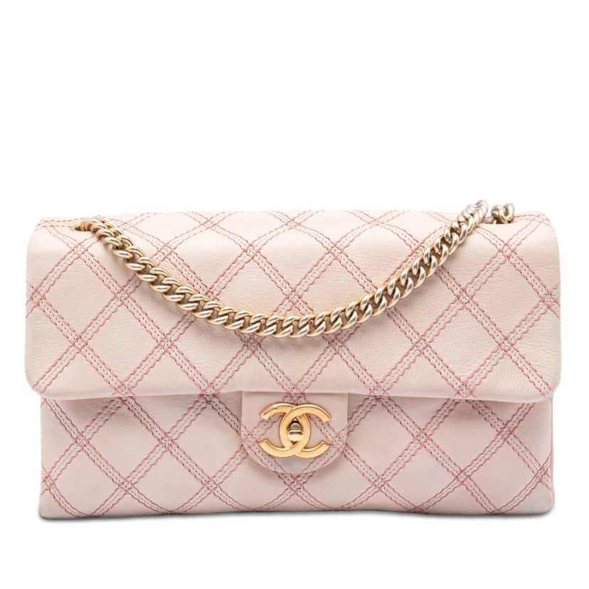Chanel Jumbo Quilted Calfskin Triple Stitched Flap Beige Leather Very good condition - Front View