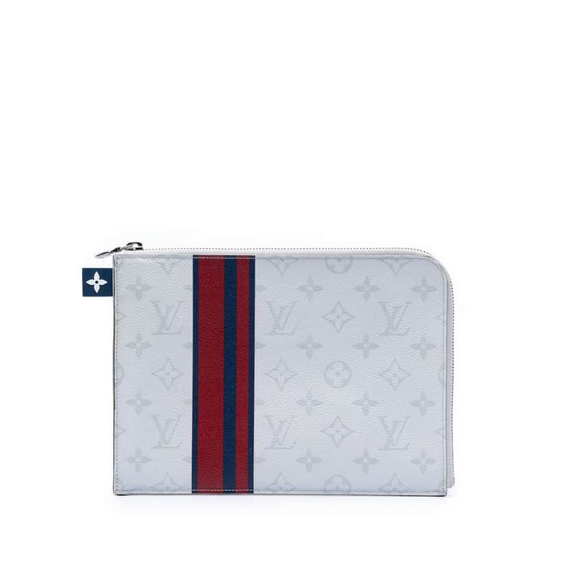Louis Vuitton Monogram White Pochette Jour PM Clutch Bag White Very good condition - Front View