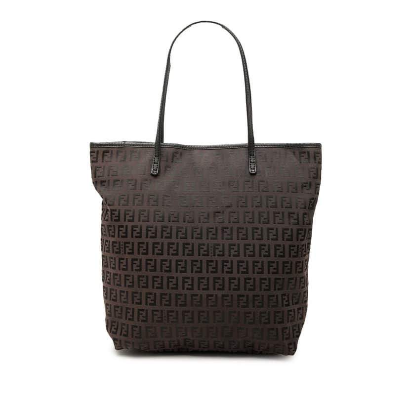 Fendi Zucchino Canvas Tote Brown Good condition - Front View