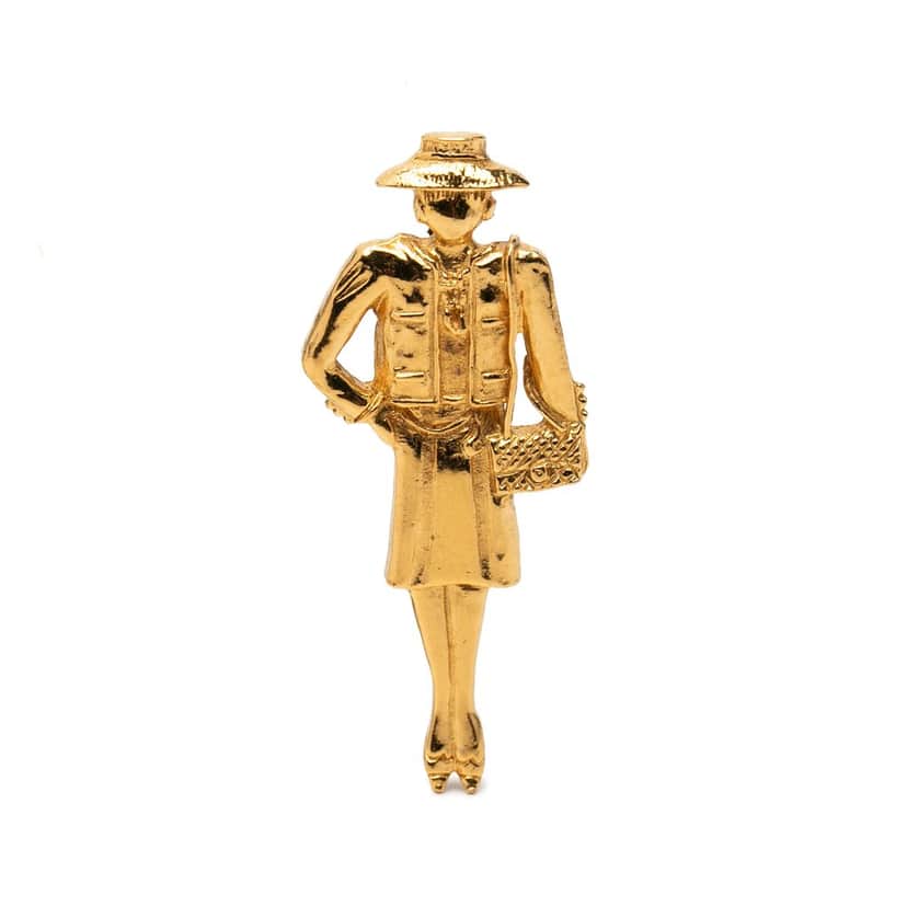 Chanel Gold Plated Coco Mademoiselle Pin Brooch Gold Metal Very good condition - Front View