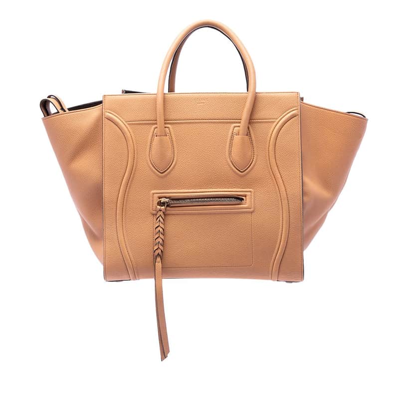 Celine Medium Leather Phantom Luggage Tote Brown Leather Very good condition - Front View