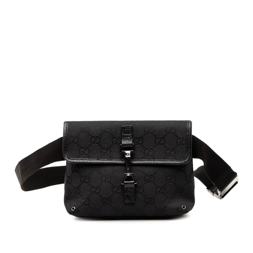Gucci GG Canvas Jackie Belt Bag Black Very good condition - Front View