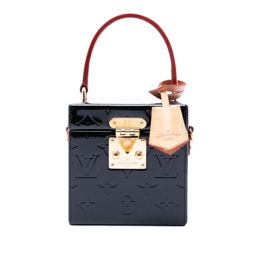 Louis Vuitton Monogram Vernis Bleecker Box Vanity Bag Black Leather Very good condition - Front View