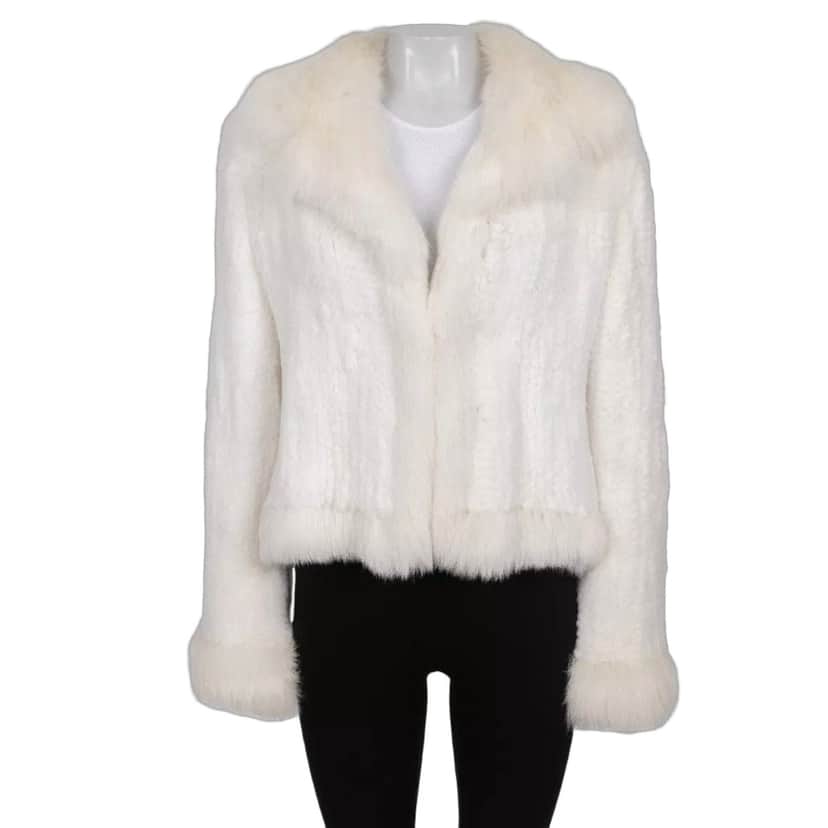 Valentino Valentino Roma Luxurious White Faux Fur Coat - Size XL Pre-owned White Good condition - Front View