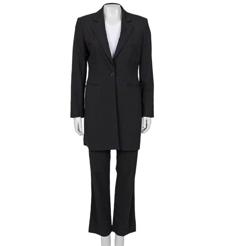 Gianfranco Ferré Gianfranco Ferre Black Striped Wool Suit Sz.42/L pre-owned Black Wool Good condition - Front View