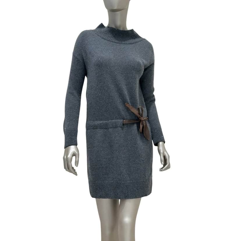 Brunello Cucinelli Brunello Cucinelli Elegant Wool Leather Belt Dress Sz.XS/S pre-owned Other Wool Good condition - Front View