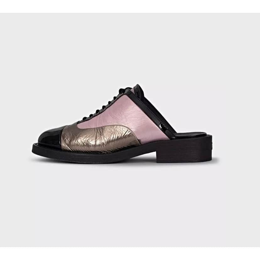 Chanel Chanel Tricolor Lace-Up Clogs Sz.38.5 Pre-owned Other Lace Good condition - Front View