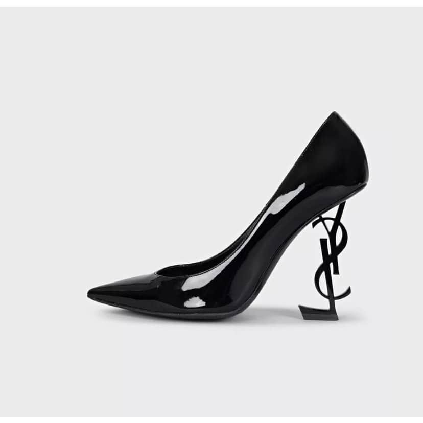Saint Laurent Saint Laurent Opyum Patent Leather Logo Heels Sz 38 Pre-owned Black Leather Good condition - Front View