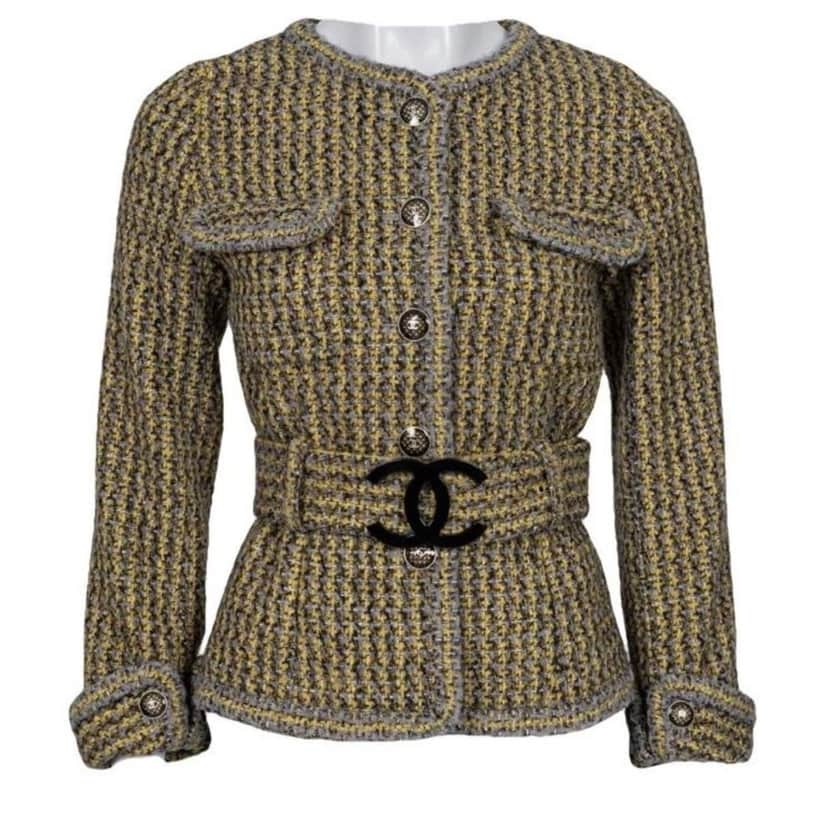 Chanel Chanel Multi-Color Single-Breasted Jacket FR44(Run for M) Pre-owned Gold Good condition - Front View