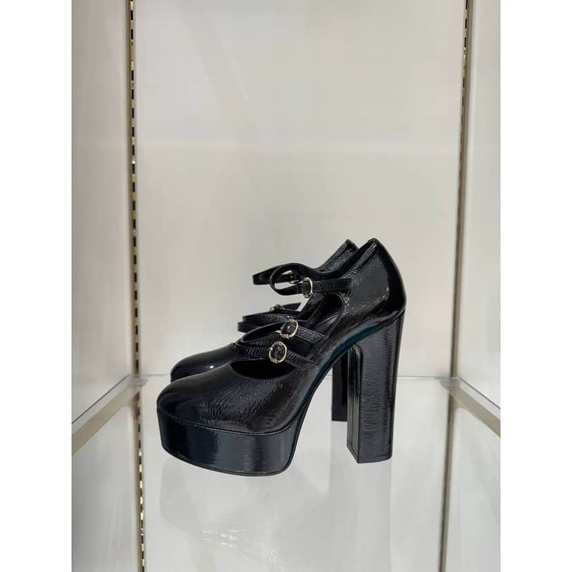 Celine Celine FW 2020 Melody Black Patent Mary Jane Pumps 37 pre-owned Black Leather Never worn - Front View