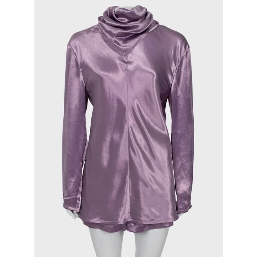 Bottega Veneta Bottega Veneta Purple Cupro Shorts & Blouse Set IT42 Pre-owned Purple Good condition - Front View