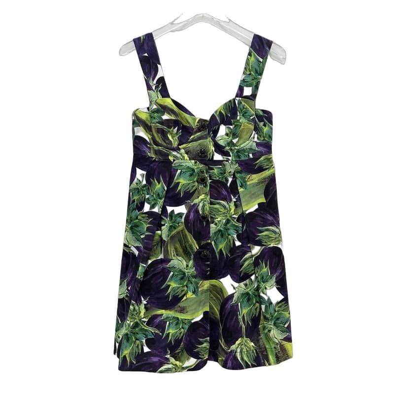 Dolce & Gabbana Dolce & Gabbana Vibrant Botanical Print Cotton Blend Dress Sz.40 pre-owned Other Cotton Good condition - Front View