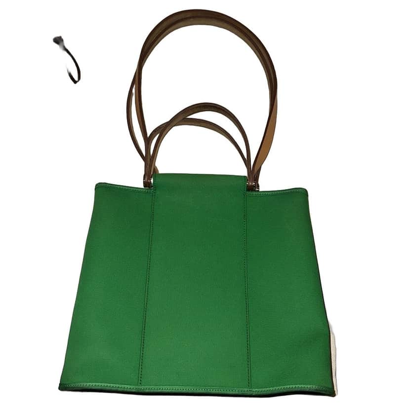 Hermès Cabag Tote Green Canvas Very good condition - Front View