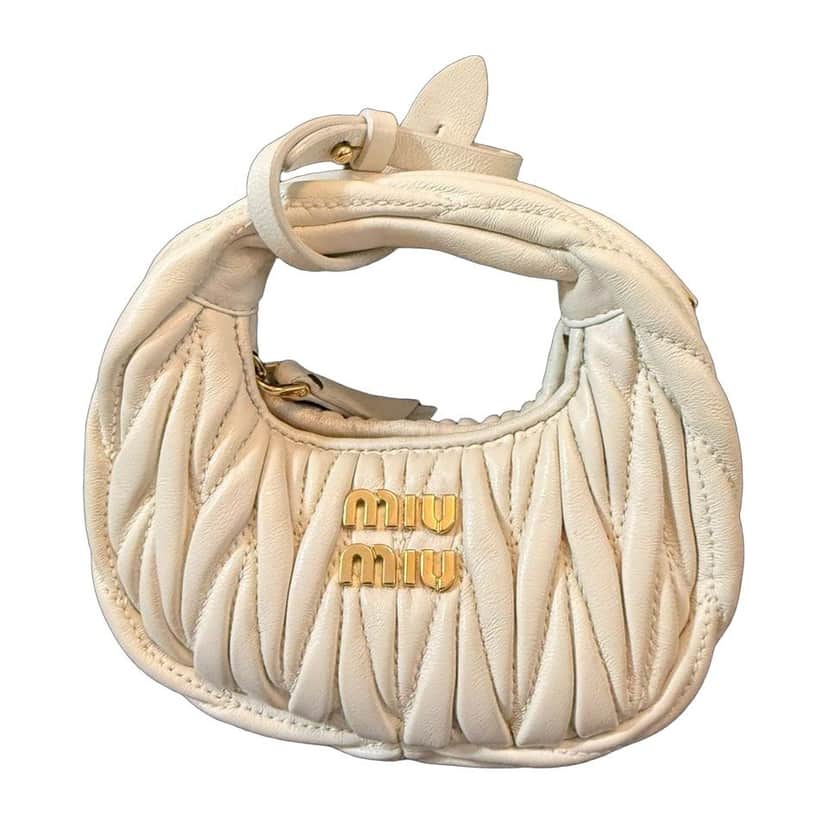 Miu Miu Matelass leather micro bag White Leather Never worn, with tag - Front View
