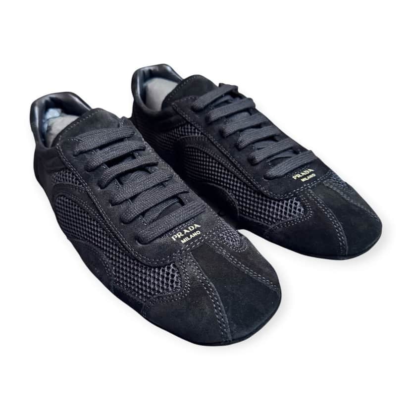 Prada Snickers Montecarlo Re-Edition 2025 Black Leather Never worn, with tag - Front View