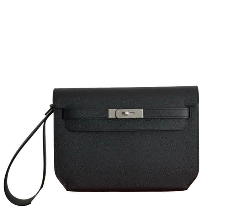 Hermès New Kelly Depeches 25 Black Leather Never worn, with tag - Front View