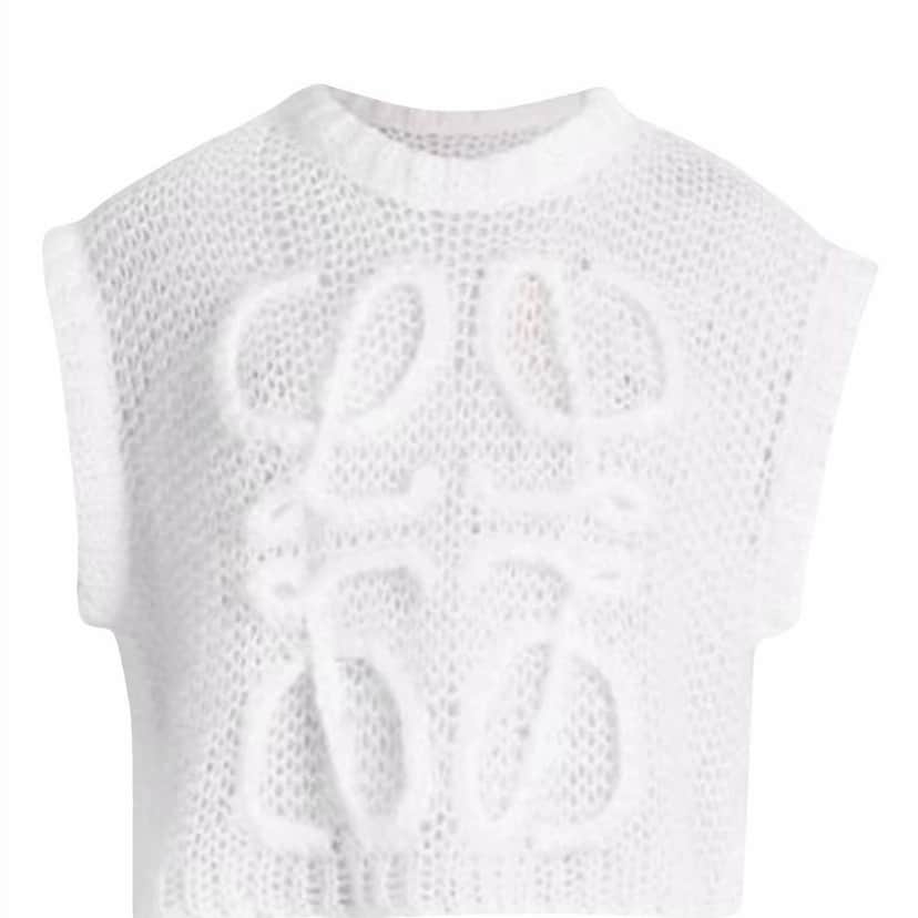 Loewe Loewe Sleeveless Sweater White Wool Never worn, with tag - Front View