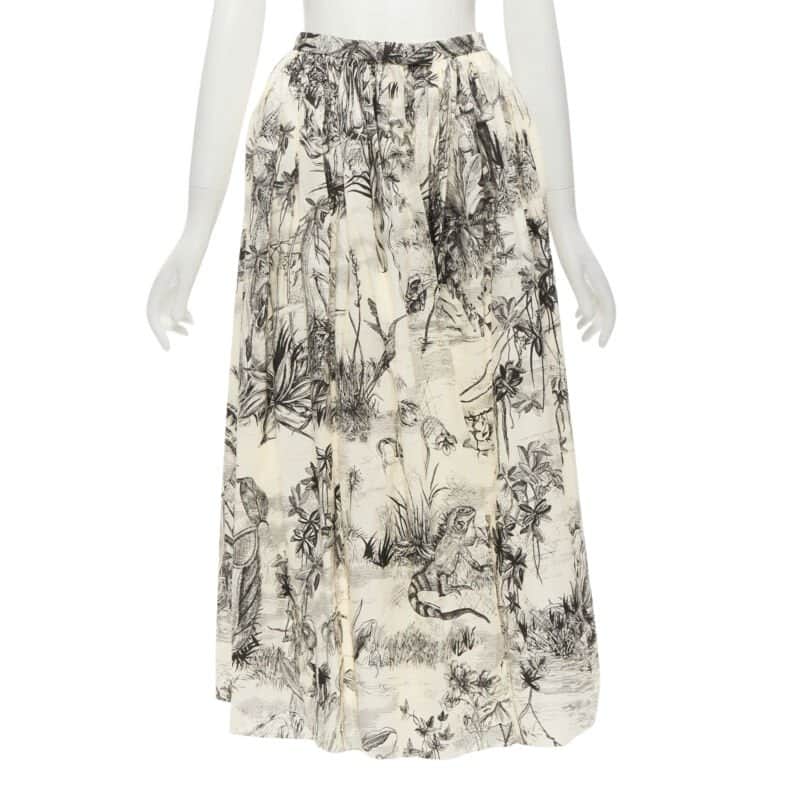 Christian Dior Beige Print Midi Beige Cotton Never worn - Front View