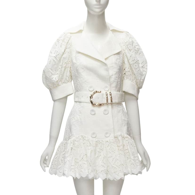 Acler White Eyelet Puff Dress White Cotton Never worn - Front View