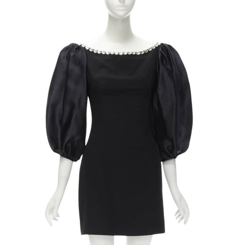 Rasario Crystal Balloon Dress Black Polyester Never worn - Front View