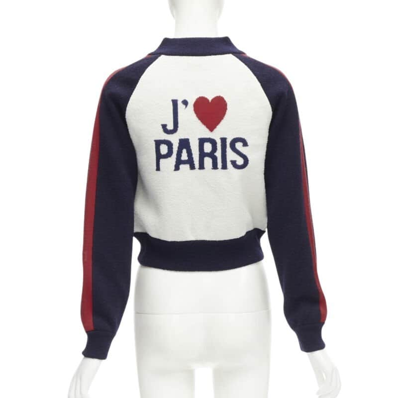 Christian Dior Paris Track Jacket Navy Wool Never worn - Front View