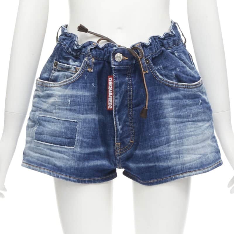 Dsquared2 Logo Bloomer Shorts Blue Cotton Never worn - Front View