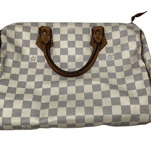 Louis Vuitton Speedy 30 Azur White Canvas Fair condition - Front View