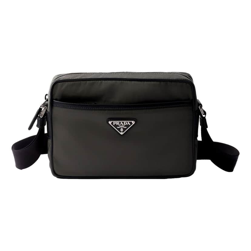 Prada Prada Re-Nylon Saffiano Leather Camera Crossbody Zip Bag in Green Green Leather Never worn - Front View