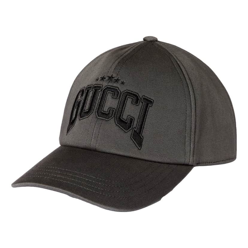 Gucci Gucci Cotton Embroidered Baseball Hat in Grey Size Medium Grey Cotton Never worn - Front View